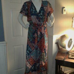 One World "XL" Live & Let Live, High-low Maxi; Cabincore, Chic Peasant-look,